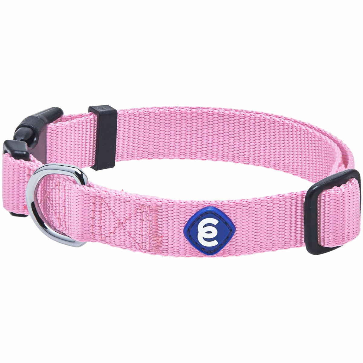 Solid Dog Collar Nylon Adjustable Collar in Pink Red for Puppy Small