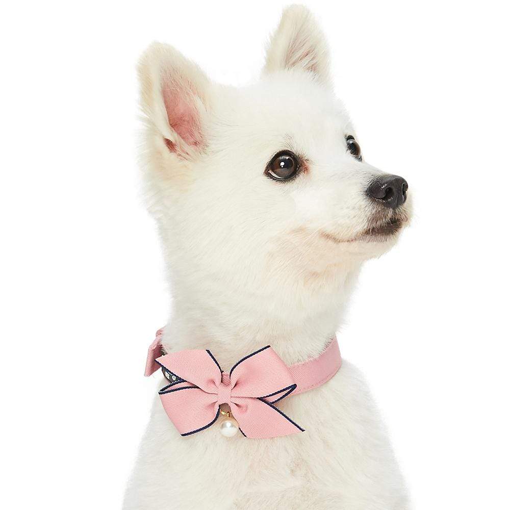 Cotton Handmade Dog Collar for Small Medium Large Dogs,Pink Flowers with  Pendant Cute Dog Collars,Ideal for Girl Dogs Boy Dogs (Medium)