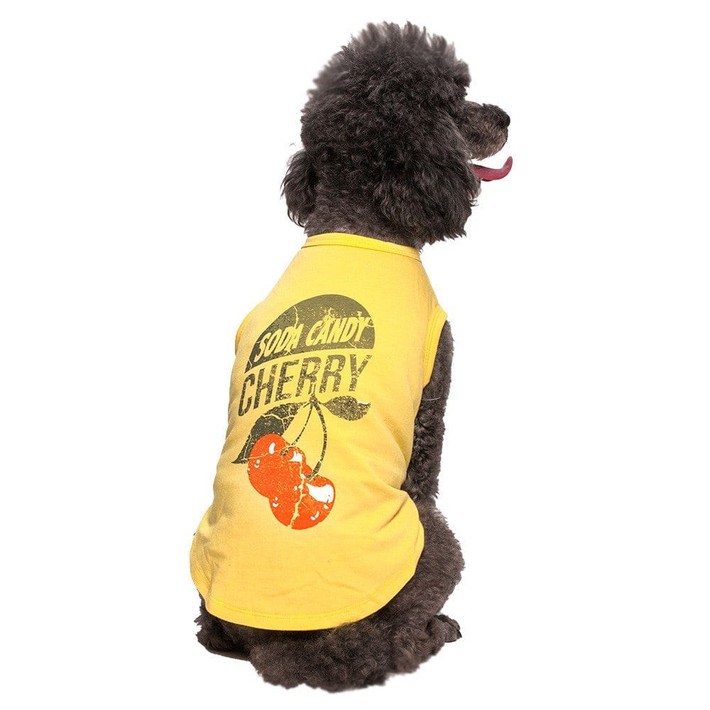 Dog Shirt Blueberry Pet Cherry Soda Candy Cotton Dog T Shirt Sunshine Yellow / 12"