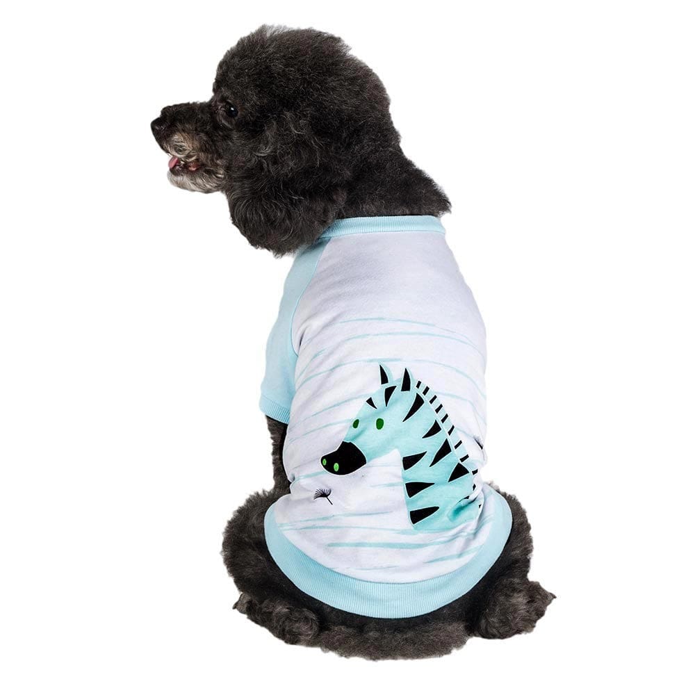 Dog Shirt Blueberry Pet Henry the Zebra Cotton Dog T Shirt Aquamarine / 10"