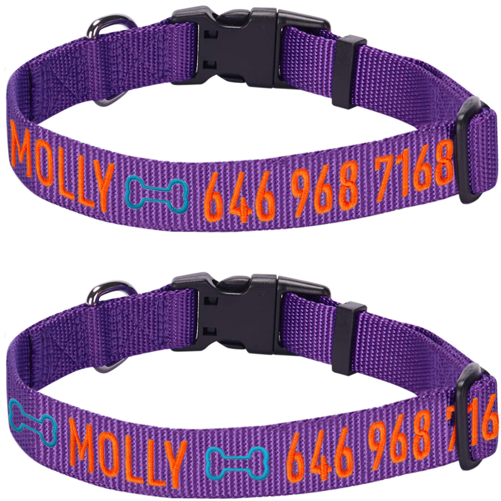 Personalized purple dog collar sales