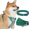 Blueberry Pet Essentials Reflective Dog Harness, Leash & Collar Set Dark Green - Collar + Leash + Harness / Small