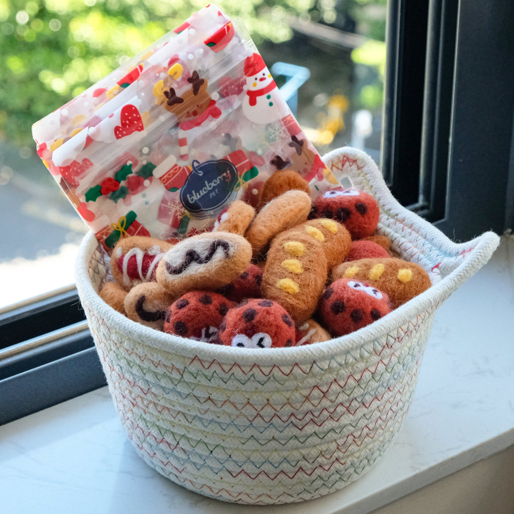 cat toy Blueberry Pet [Holiday Pack] Handmade Wool Felt Cat Toy Set – 60-Piece Bakery-Inspired Collection
