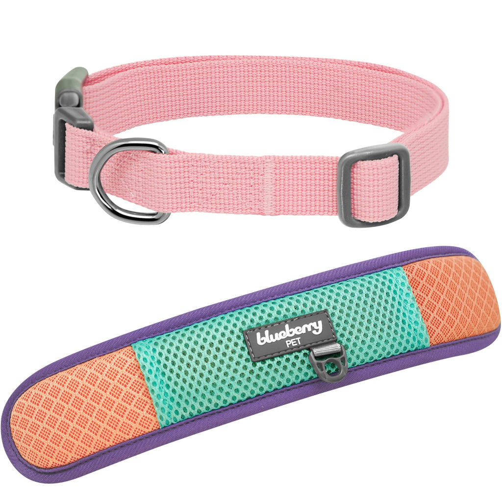 Vibrant Mesh Padded Ultra Cool Lightweight Dog Collar Set