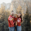 Dog Sweater Blueberry Pet Holiday Family Sweater, True Red — Custom-Spun & Custom-Dyed