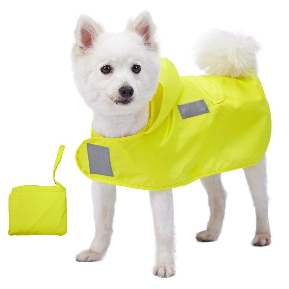 London Dog Trench Coat Waterproof Raincoat Rainwear Poncho Clothes Dress For Small Pet Dog - Size M (Wh Dog Rain Jacket