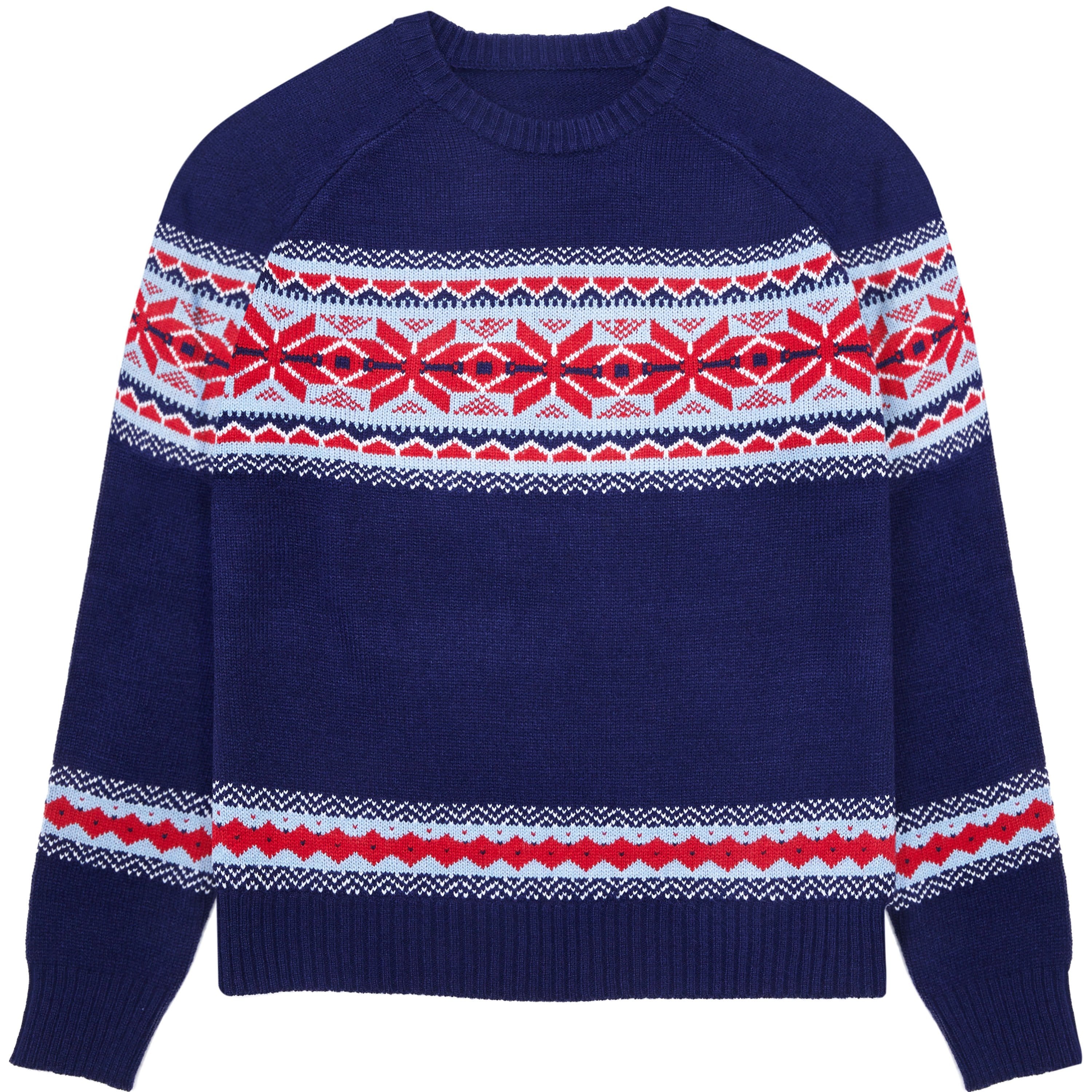 Blueberry Pet Holiday Chic Secret Fair Isle Navy Blue Men Christmas Sweater Owner Navy Blue M