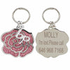 Dog Accessory Blueberry Pet Camellia Flower Personalized Designer ID Tag Sparkling Pink Camellia Flower / One Size