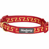 Dog Collar Blueberry Pet Geometric Designer Metallic Thread Dog Collar True Red / Small
