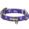 Dog Collar Blueberry Pet Paisley Print Padded Dog Collar Violet / Small