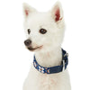 Dog Collar Blueberry Pet Southwestern Genuine Leather & Polyester Dog Collar Navy / Small