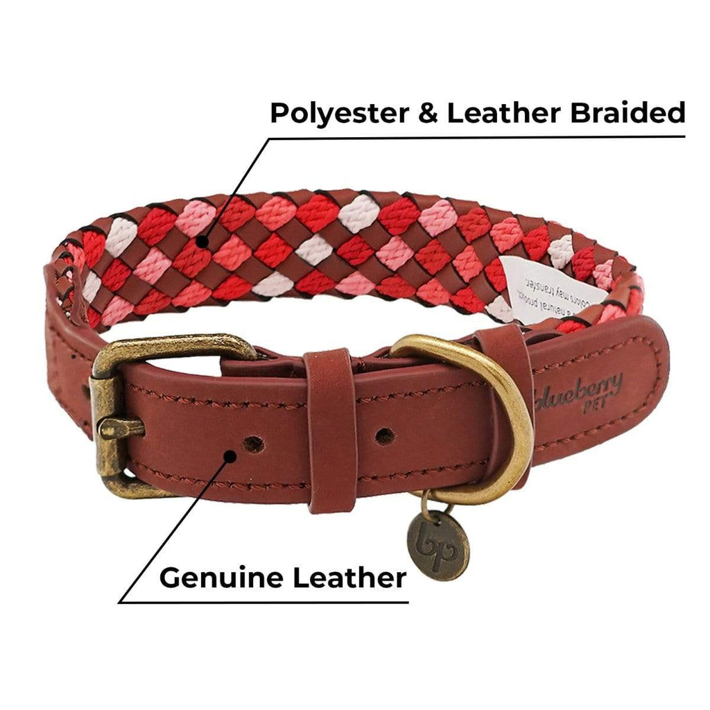 Leather tartan dog collar discount
