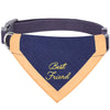 Dog Collar Blueberry Pet 'Best Friend' Embroidered Dog Bandana Collar Greyish-Purple / Small
