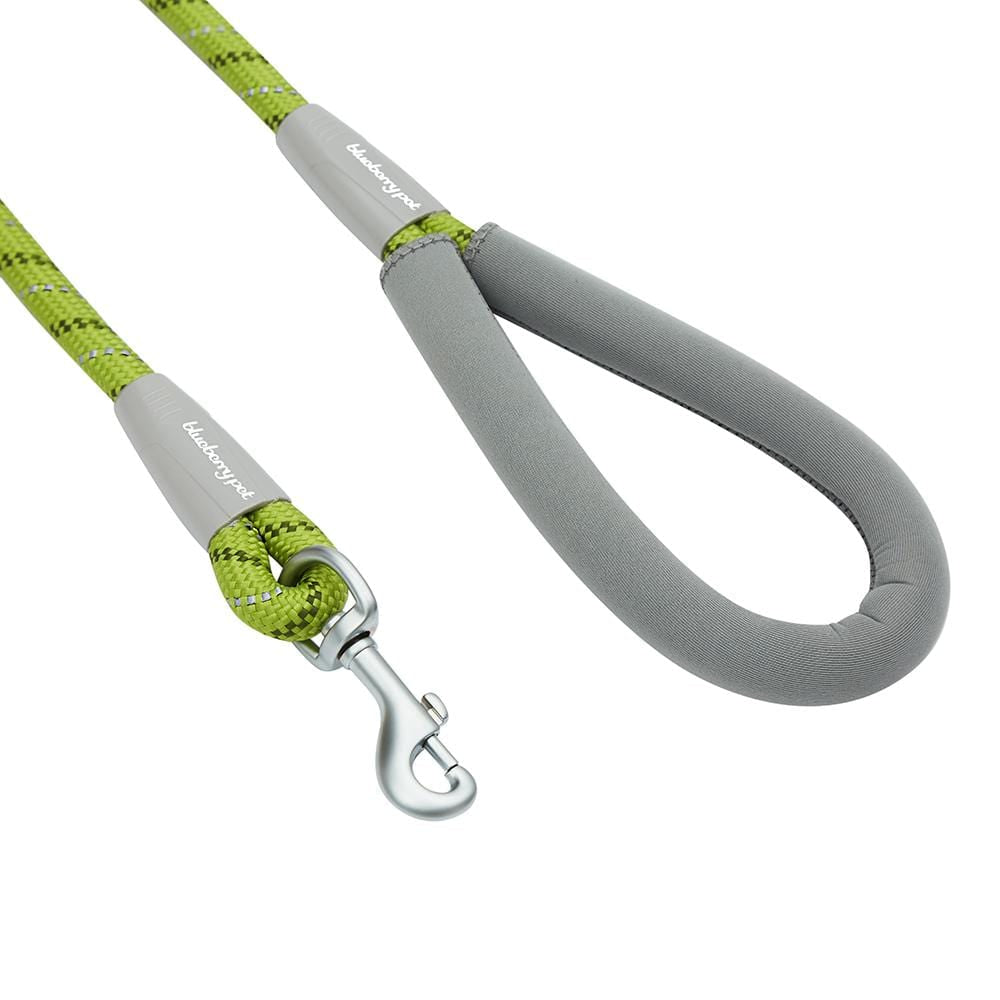3M Reflective Dog Rope Leash Neoprene Handle Lime Green | Blueberry Pet