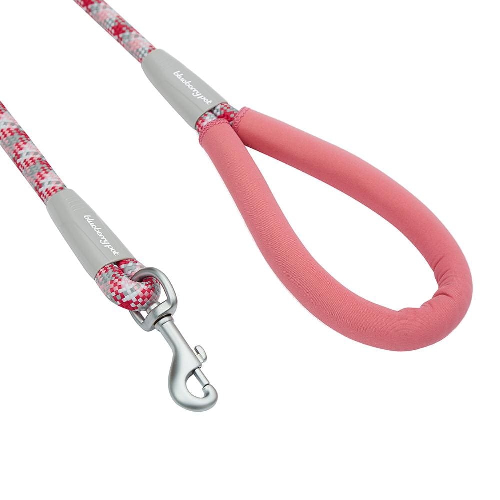 Blueberry Pet Diagonal Striped Rope Leash with Neoprene Handle, 4 ft Lime Green / 4'