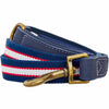 Dog Leash Blueberry Pet Genuine Leather & Polyester Dog Leash Navy, White & Red / 4ft, M