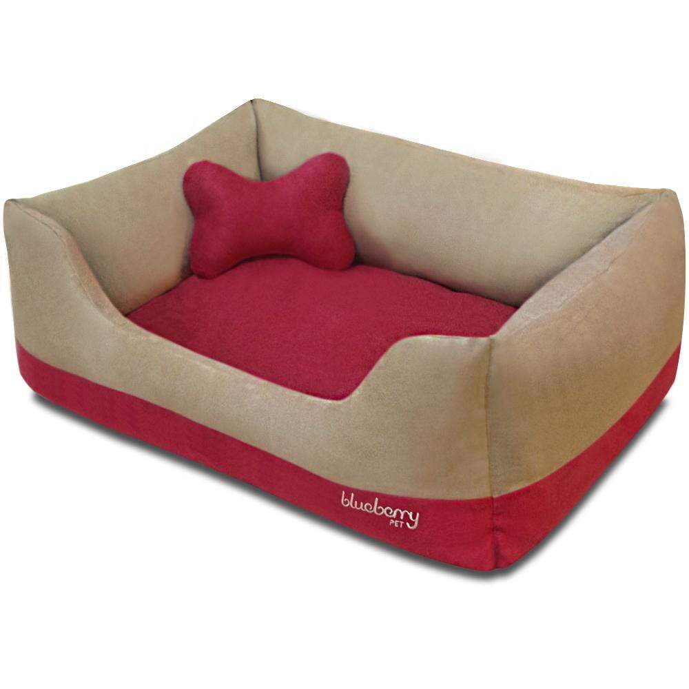 Dog and cat designer bed for small pet, reversible washable cushion