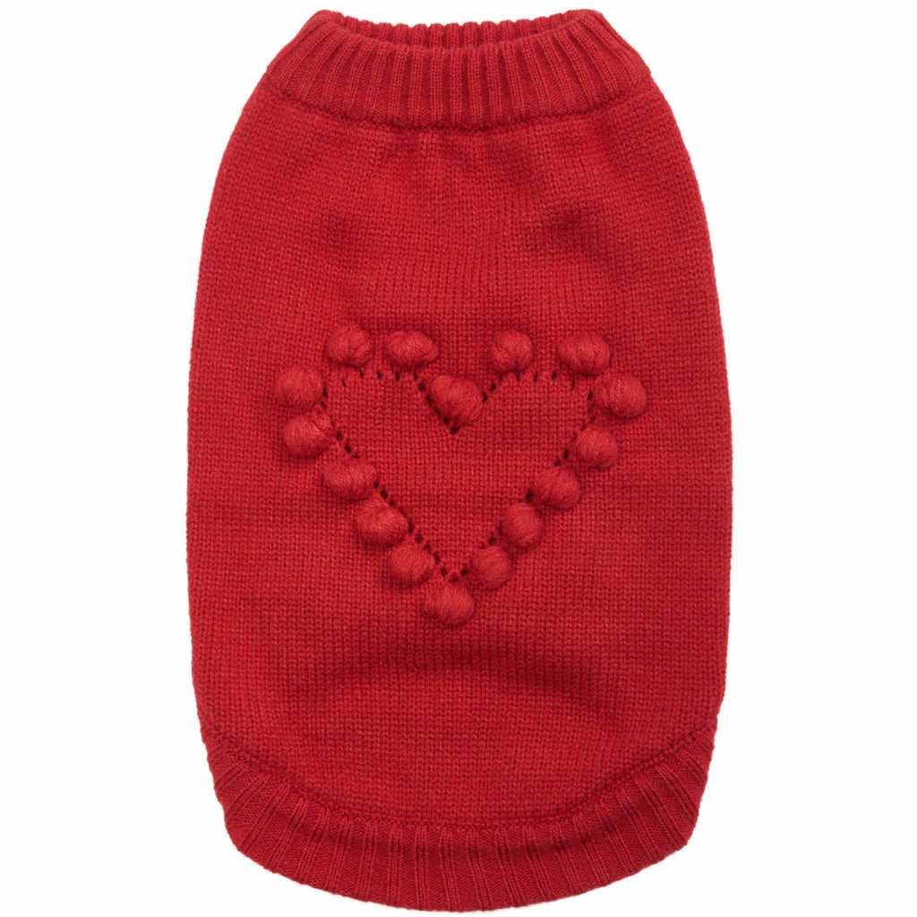 For Love Of Pets Heart Designer Dog Sweater Pink Cozy
