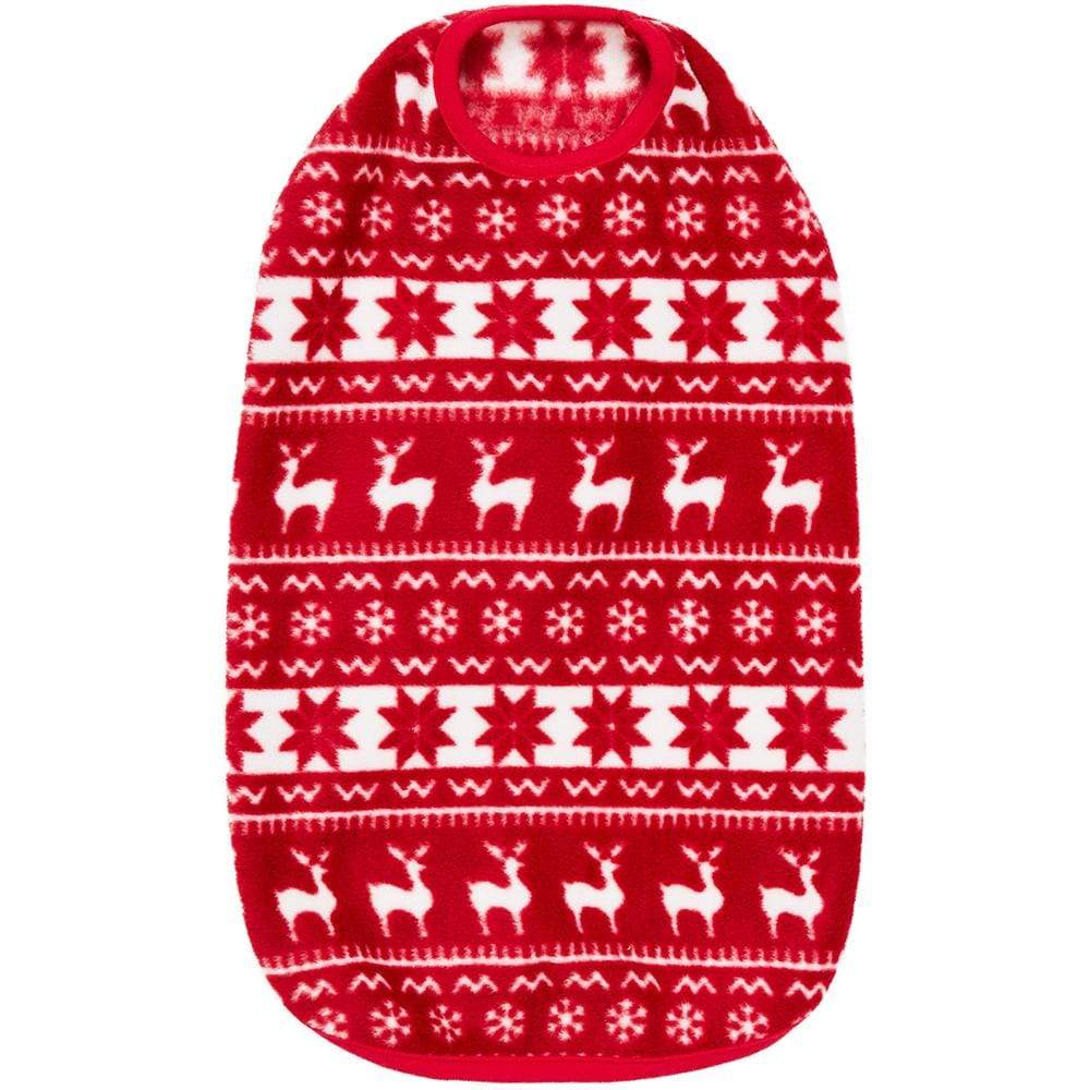 Blueberry Pet Christmas Holiday Reindeer & Snowflake Fleece Dog Sweater, Dog Snood Vest / 16