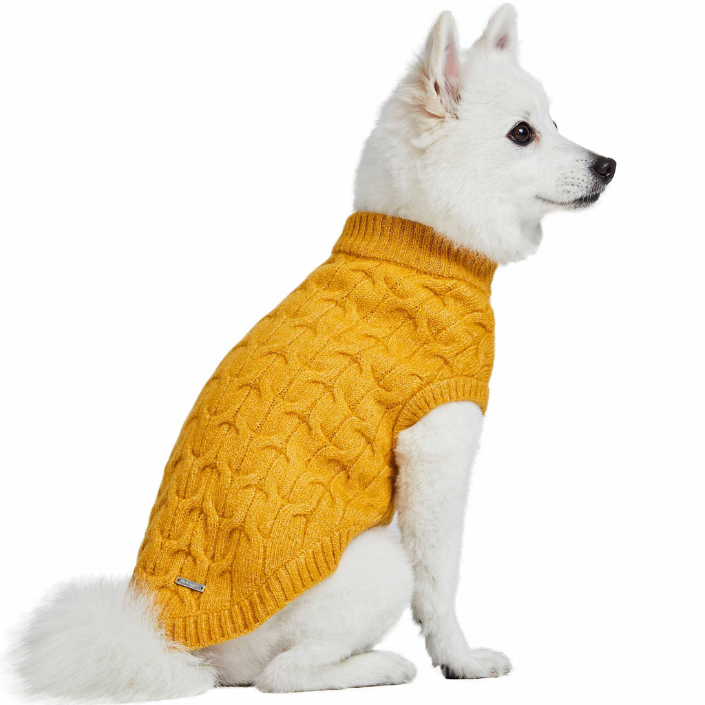 Fuzzy Textured Knit Dog Sweater Cozy Crew Neck For Pets