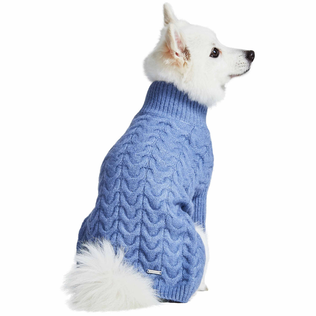 Pet Life Snow Flake Cable-Knit Ribbed Fashion Turtle Neck Dog Sweater