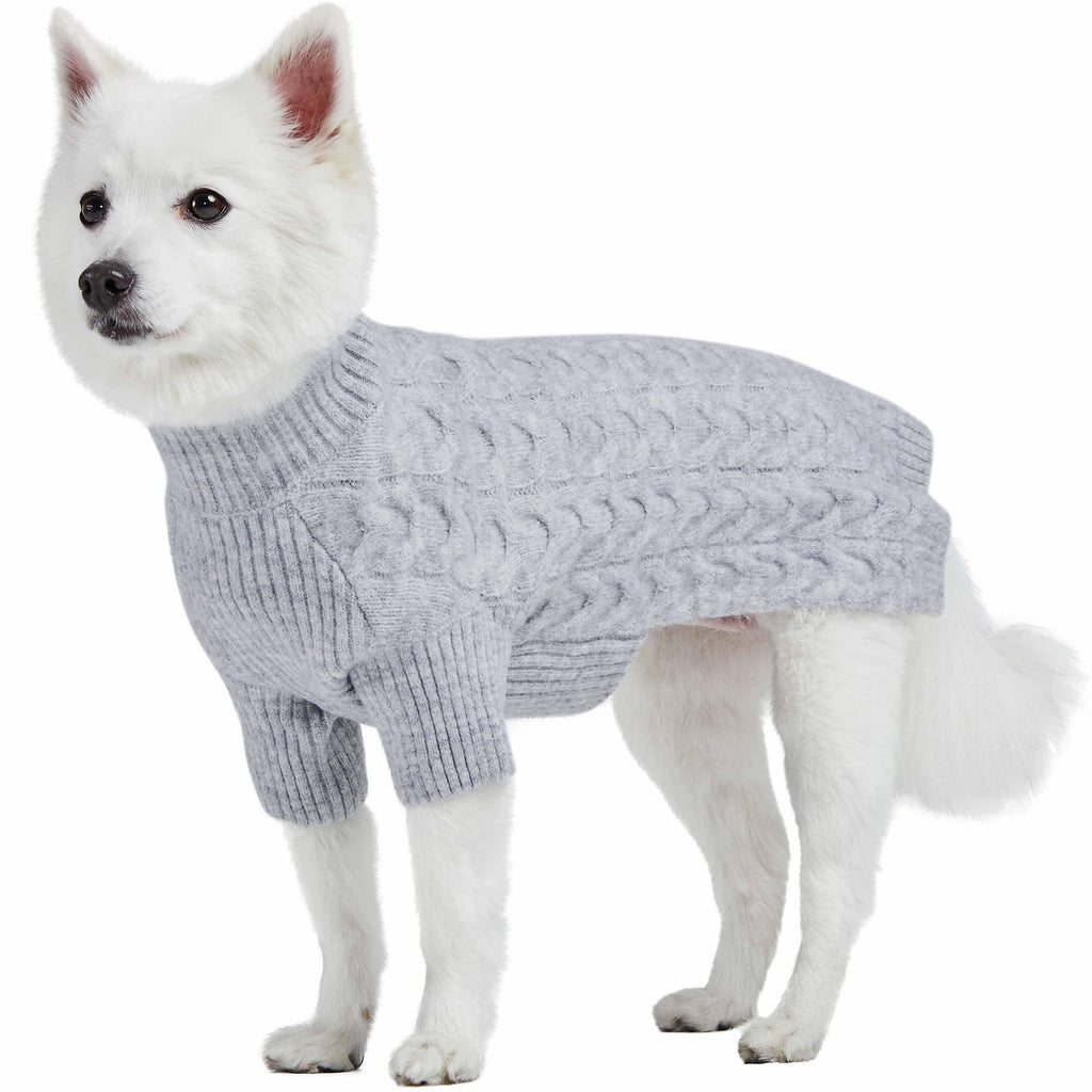 Blueberry Pet Fuzzy Textured Knit Dog Sweater Turtle neck