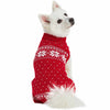 Dog Sweater Blueberry Pet Christmas Matching Sweater, Red Fair Isle Snowflake Dog & Owner Christmas Sweater, Xmas Holiday Sweaters Apparel for Dogs Pet Parents Dog - Festival Red Sweater / 10