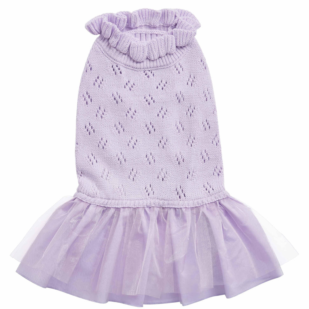 Lilac Princess Ruffle Collar Dog Dress Outfit For Dogs