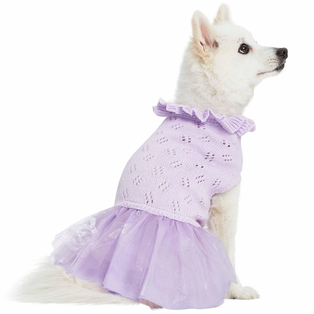 My Cutie Princess Ruffle Collar Dog Sweater Dress My Cutie Princess Ruffle Collar Dog Sweater Dress