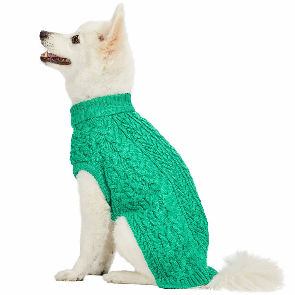 Green Cable Knit Dog Sweater by Bee & Willow Home