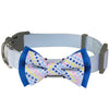 Dog Collar Blueberry Pet Dog Collar with Polka Dot Bow Tie Pastel Blue / Small
