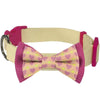 Dog Collar Blueberry Pet Dog Collar with Heart Bow Tie Fresh Cream / Small