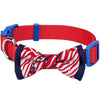 Dog Collar Blueberry Pet Artistic American Flag Bowtie Dog Collar Red / Small