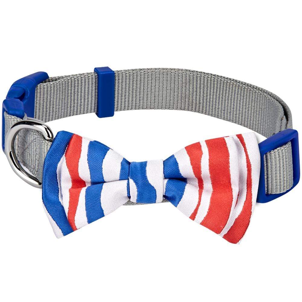 Flag of France Bowtie Dog Collar for Stylish Pets Blueberry Pet