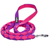 Dog Leash Blueberry Pet Iconic Hand Braided Double-weave Dog Rope Leash Cerise and Dark Purple / 4'