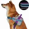 Dog Harness Blueberry Pet 3M Reflective Multi-colored Stripe Service Dog Harness Violet and Celeste / Medium
