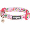 Dog Collar Blueberry Pet Garden Floral Dog Collar - Hibiscus Collar, Luau Collar, Tropical Collar Pink / Small