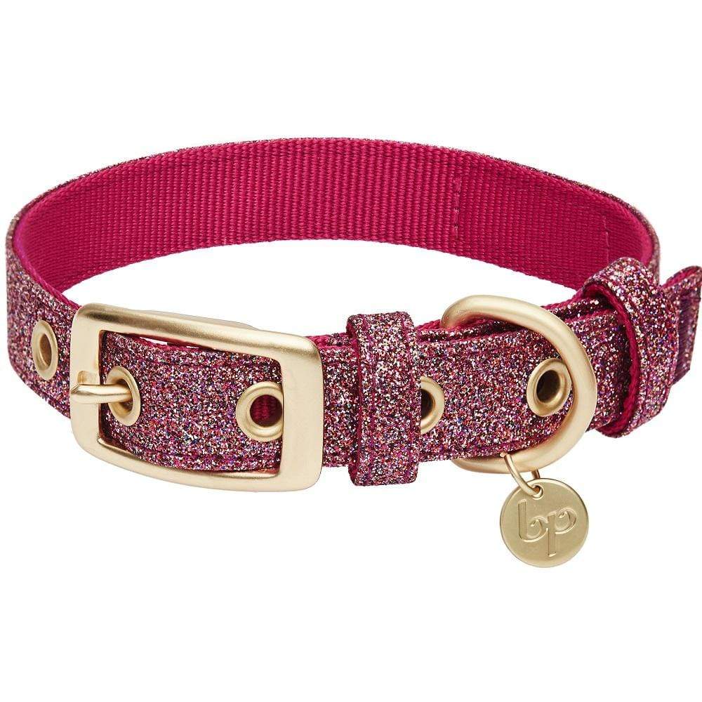 Cute Dog Collar with Bling Bling Rhinestones - Diamond Flower Pattern  Studded Leather Dog Collar ( Pink )- Fit Small and Medium 