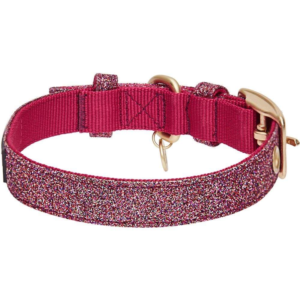 Cute Dog Collar with Bling Bling Rhinestones - Diamond Flower Pattern  Studded Leather Dog Collar ( Pink )- Fit Small and Medium 