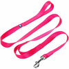 Dog Leash Essentials by Blueberry Pet Nylon Solid Double Handle Dog Leash for Puppy Girl Dog Pink Red Purple French Pink / XS