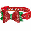 Dog Collar Blueberry Pet Christmas Dog Collar with Blingy Décor Reindeer / Small