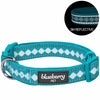 Dog Collar Blueberry Pet 3M Reflective Neoprene Padded Jacquard Dog Collar with Clip-on Buckle Peacock / Small