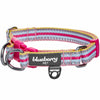 Dog Collar Blueberry Pet 3M Reflective Multi-colored Stripe Dog Collar Pink and Pastel Blue / Small
