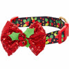 Dog Collar Blueberry Pet Christmas Dog Collar with Stunning Décor Holly / Small