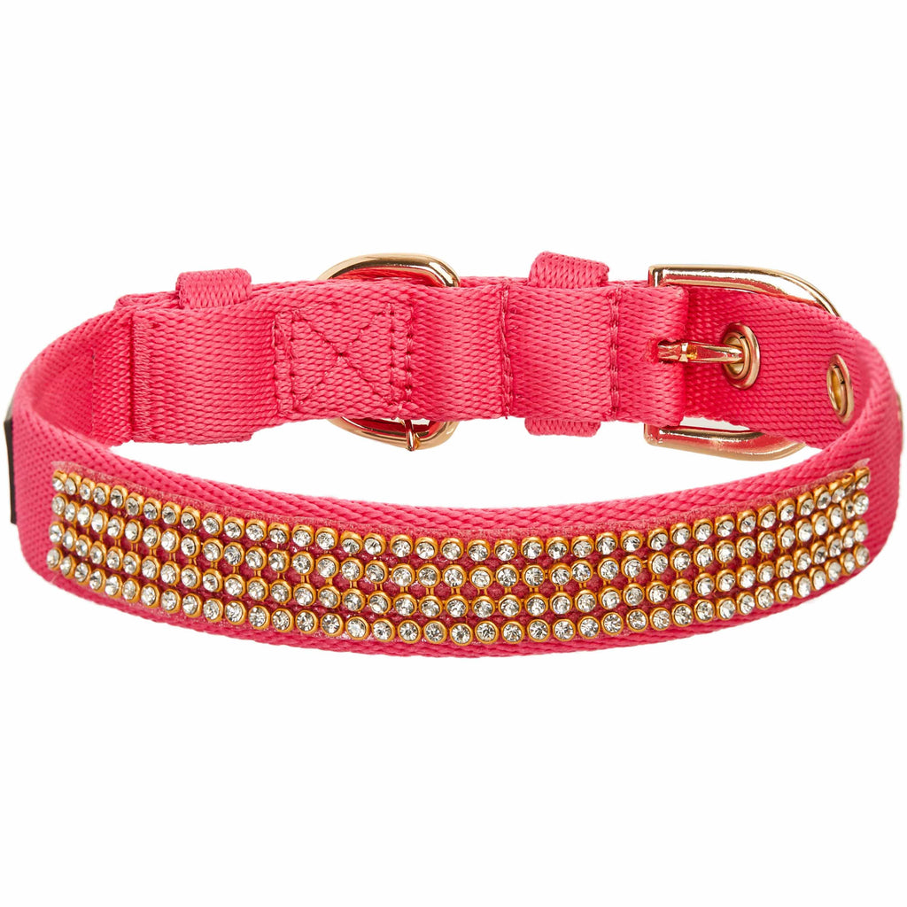 Nvzi Rhinestones Dog Collars-1\" Wide Crystal Diamonds St? PU Leather Sparkly Crystal St? Collar For Small Medium Dog S White