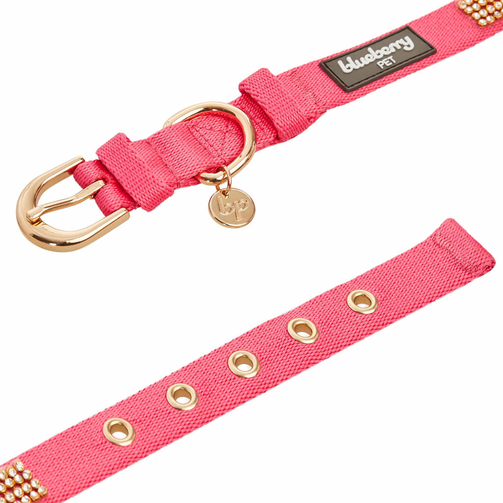 Blueberry Pet Sparkling Rhinestone Dog Collar, Size: Small, Red