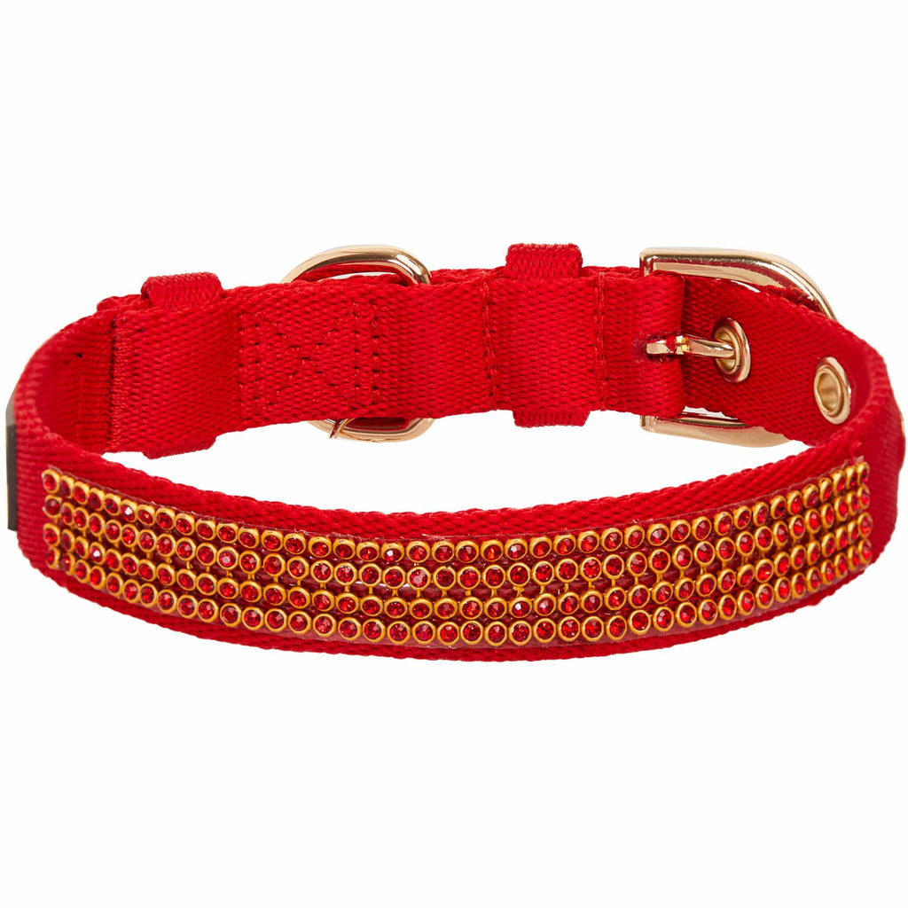 Blueberry Pet Sparkling Rhinestone Dog Collar, Size: Small, Red