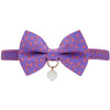 Cat Collar Blueberry Pet Tulip Bowtie Cat Collar with Pearl Purple / 8 1/2
