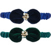 Cat Collar Blueberry Pet Glamorous Cat Collar with Velvet Bowtie and Pearl, 2 Pack Gentlemen Blue + Emerald Green / 9