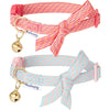 Cat Collar Blueberry Pet Diagonal Striped Cat Collar with Bowtie Pink / 9